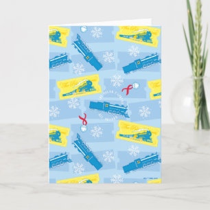 Cartes Pour Fêtes Annuelles The Polar Express   Motif Train & Billet Rétro