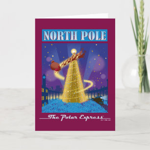 Cartes Pour Fêtes Annuelles The Polar Express   Pôle Nord Art de Voyage Vintag