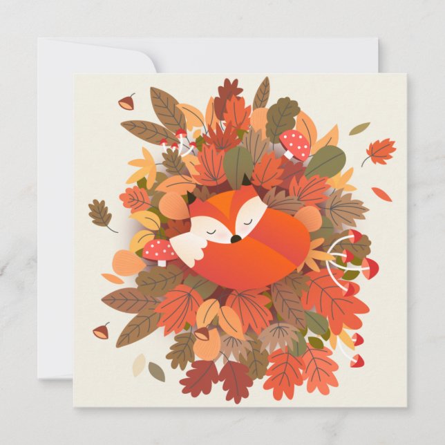 Cartes Pour Fêtes Annuelles Thème automne (Devant)