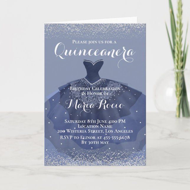 Cartes Pour Fêtes Annuelles Thème bleu de minuit (Devant)