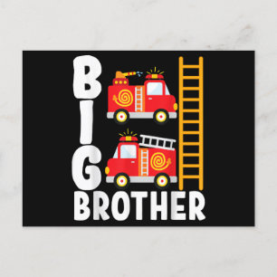 Cartes Pour Fêtes Annuelles Thème de feu de camion de pompier Big Brother Fire