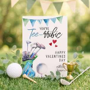 Cartes Pour Fêtes Annuelles Thème de golf Fun You're Tee-rrific   Saint-Valent