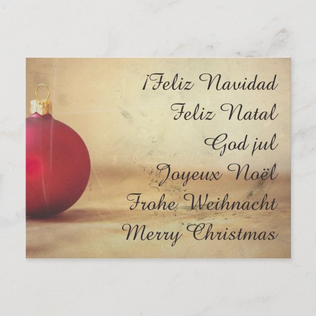 Cartes Pour Fêtes Annuelles Thème de Noël avec balle de Noël (Devant)