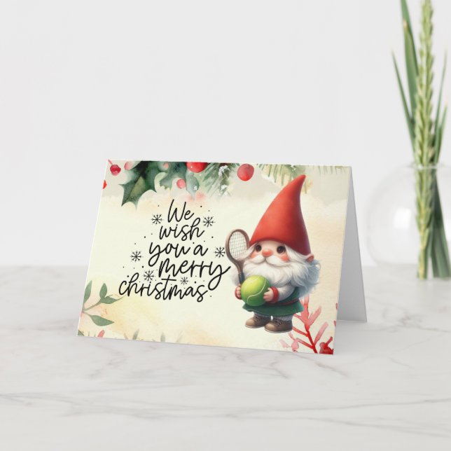 Cartes Pour Fêtes Annuelles Thème de Noël de tennis pour Joueur (Devant)