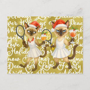 Cartes Pour Fêtes Annuelles Thème de Noël de tennis pour le joueur qui aime le