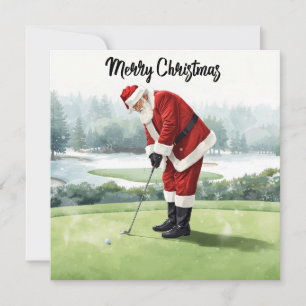 Cartes Pour Fêtes Annuelles Thème de Noël d'hiver de golf pour golfeur sur le