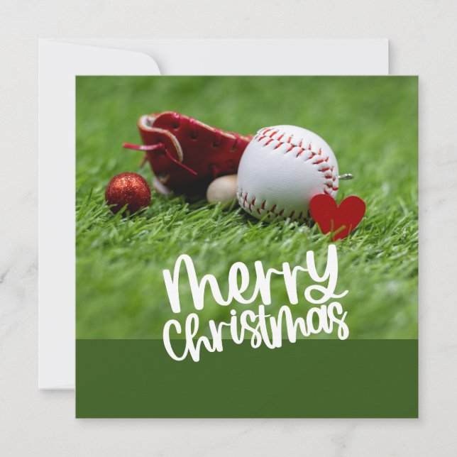 Cartes Pour Fêtes Annuelles Thème de Noël du baseball (Devant)