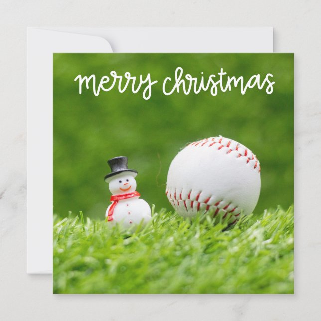Cartes Pour Fêtes Annuelles Thème de Noël du baseball (Devant)