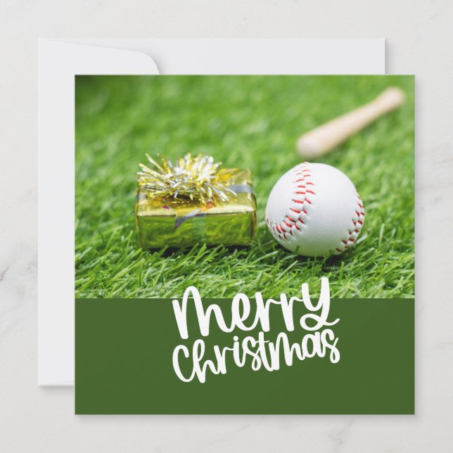 Cartes Pour Fêtes Annuelles Thème de Noël du baseball (Devant)