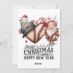 Cartes Pour Fêtes Annuelles Thème de Noël du baseball