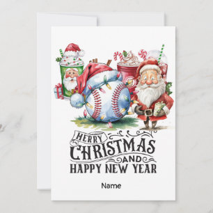 Cartes Pour Fêtes Annuelles Thème de Noël du baseball