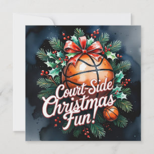 Cartes Pour Fêtes Annuelles Thème de Noël du basket-ball