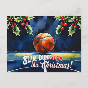 Cartes Pour Fêtes Annuelles Thème de Noël du basket-ball