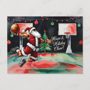 Cartes Pour Fêtes Annuelles Thème de Noël du basket-ball