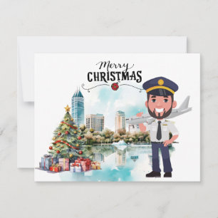 Cartes Pour Fêtes Annuelles Thème de Noël du pilote