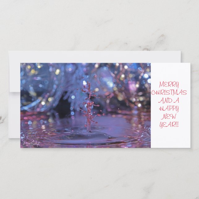 Cartes Pour Fêtes Annuelles thème de Noël photo goutte d'eau (Devant)