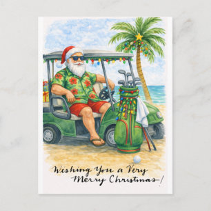 Cartes Pour Fêtes Annuelles Thème de Noël pour golfeur sur le parcours de golf