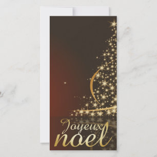 Cartes Pour Fêtes Annuelles Thème de Noël rouge avec sapin de Noël doré