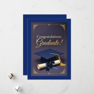 Cartes Pour Fêtes Annuelles Thème de réussite de remise de diplôme classique
