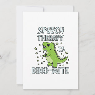 Cartes Pour Fêtes Annuelles Thérapie de la parole est Dino-Mate Thérapeute Pun