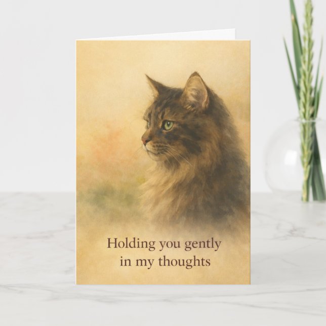 Cartes Pour Fêtes Annuelles Thinking of You Cat Card | Gentle Support (Devant)