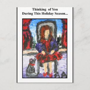Cartes Pour Fêtes Annuelles "Thinking of you" Holiday Postcard