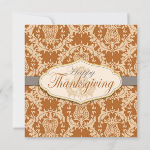 Cartes Pour Fêtes Annuelles Thistère Damask Thanksgiving