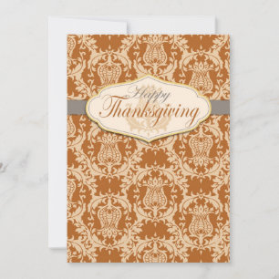 Cartes Pour Fêtes Annuelles Thistère Damask Thanksgiving