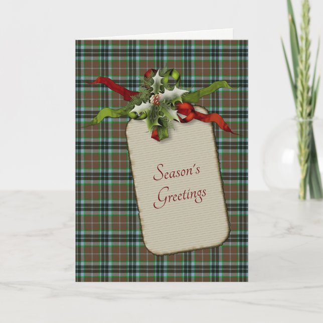 Cartes Pour Fêtes Annuelles Thompson Hunting Ancient Tartan Christmas Holiday (Devant)