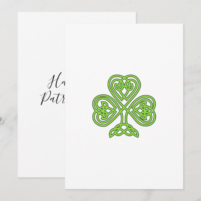Cartes Pour Fêtes Annuelles Three Leaf Lucky Irish Happy St Patrick's Day (Devant / Derrière)
