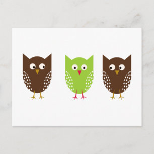 Cartes Pour Fêtes Annuelles Three Owls Christmas Postcard