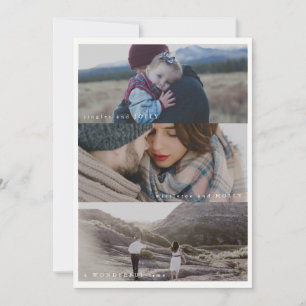 Cartes Pour Fêtes Annuelles Three Photo Happy Holidays