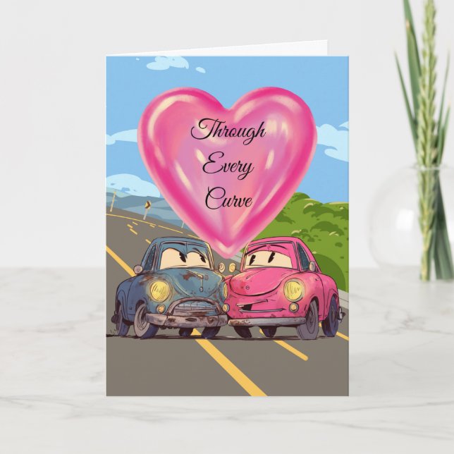 Cartes Pour Fêtes Annuelles "Through Every Curve" 50th cute anniversary card (Devant)