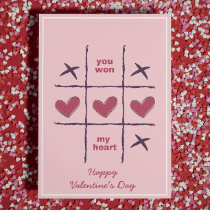 Cartes Pour Fêtes Annuelles Tic-Tac-Toe Drôle Saint-Valentin