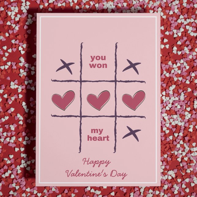 Cartes Pour Fêtes Annuelles Tic-Tac-Toe Funny Saint Valentin  (Créateur téléchargé)