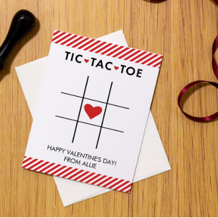 Cartes Pour Fêtes Annuelles Tic Tac Toe Saint-Valentin, enfant de la Saint-Val