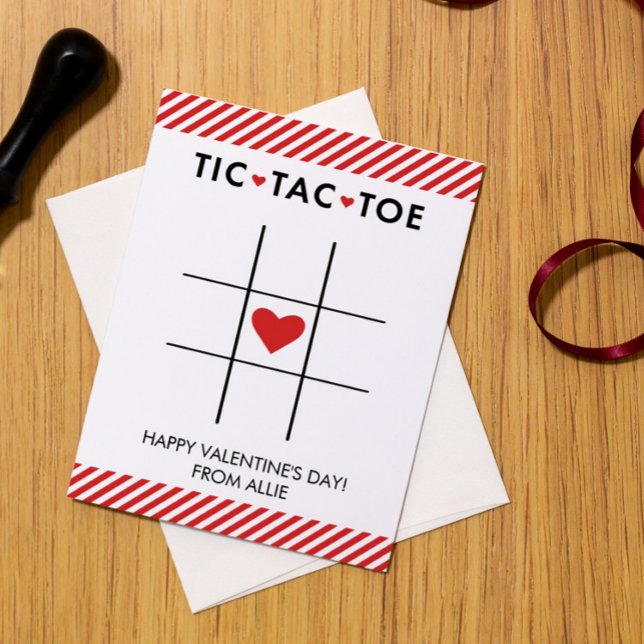 Cartes Pour Fêtes Annuelles Tic Tac Toe Saint-Valentin, Enfant Valentin (Créateur téléchargé)