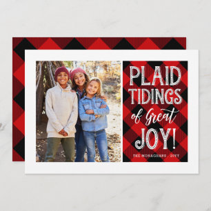 Cartes Pour Fêtes Annuelles Tidages Plaid   Rouge   Photo