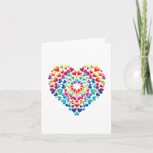 Cartes Pour Fêtes Annuelles Tiedye Cœur Vibrant
