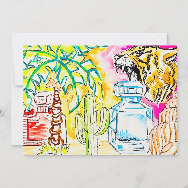 Cartes Pour Fêtes Annuelles Tiger Art (Devant)