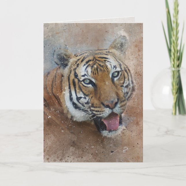 Cartes Pour Fêtes Annuelles Tiger Jungle Safari Artwork All Occasion Blank (Devant)