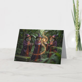 Cartes Pour Fêtes Annuelles Tiger Witch Halloween Card