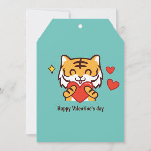 Cartes Pour Fêtes Annuelles Tigre cœur de la Saint-Valentin