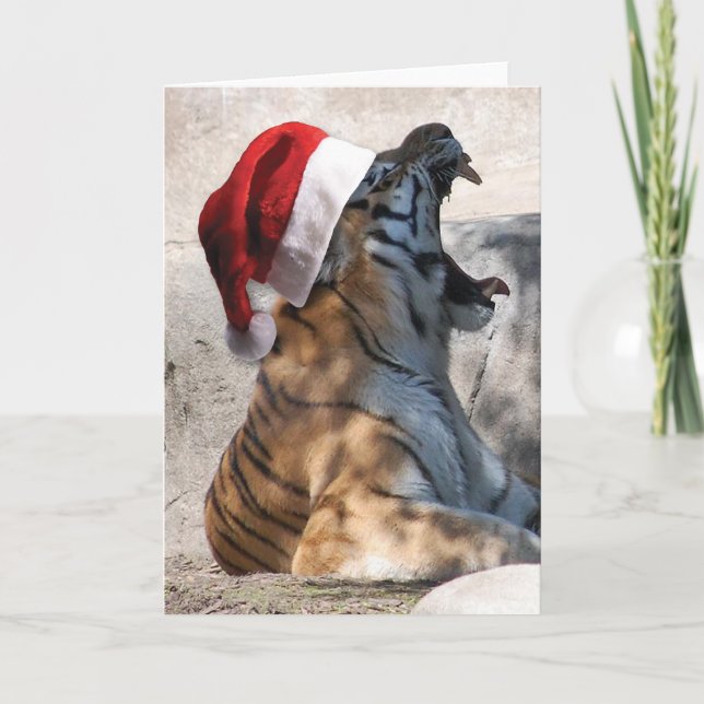 Cartes Pour Fêtes Annuelles Tigre du Bengale de Noël (Devant)