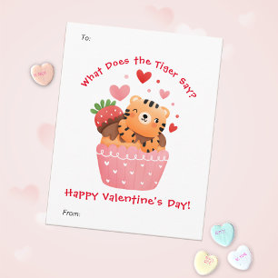 Cartes Pour Fêtes Annuelles Tigre mignon dans un cupcake personnalisé pour la