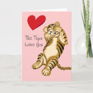 Cartes Pour Fêtes Annuelles Tigre valentin