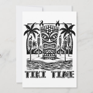 Cartes Pour Fêtes Annuelles Tiki Time - L'île tropicale s'échappe