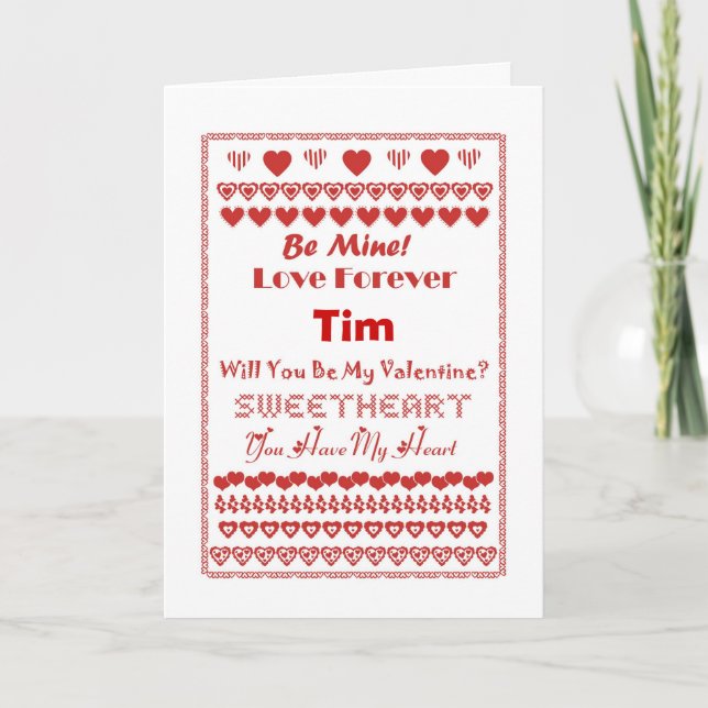 Cartes Pour Fêtes Annuelles Tim Coeurs Heureuses Saintes-Valentin Coeurs Coeur (Devant)