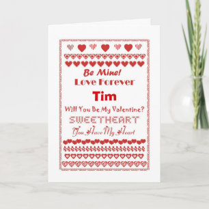 Cartes Pour Fêtes Annuelles Tim Coeurs Heureuses Saintes-Valentin Coeurs Coeur