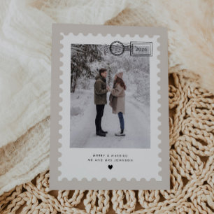 Cartes Pour Fêtes Annuelles Timbre de postage neutre Photo de Joyeux & Mariés